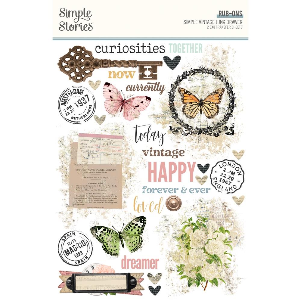 Simple Stories Simple Vintage Junk Drawer - Rub-Ons