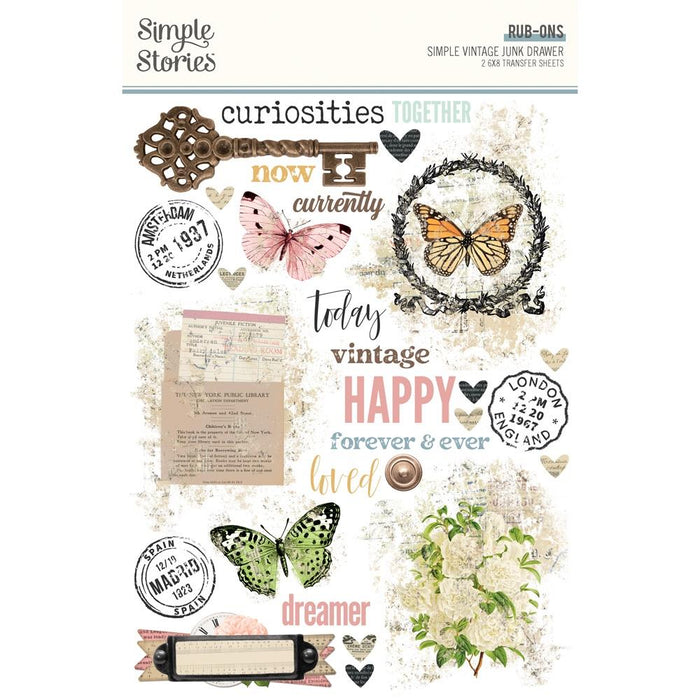 Simple Stories Simple Vintage Junk Drawer - Rub-Ons