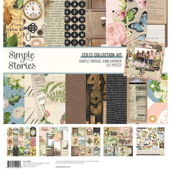 Simple Stories Simple Vintage Junk Drawer - 12x12 Collection Kit