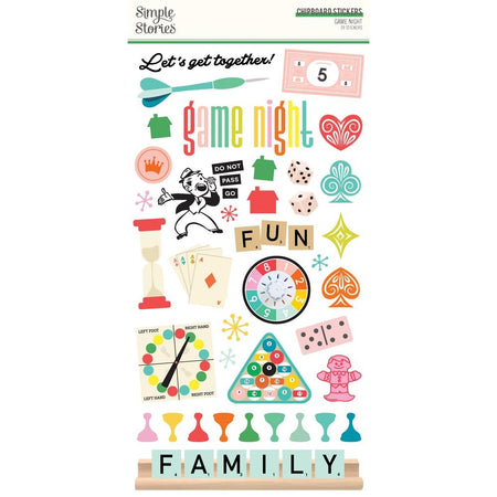 Simple Stories Game Night - Chipboard Stickers