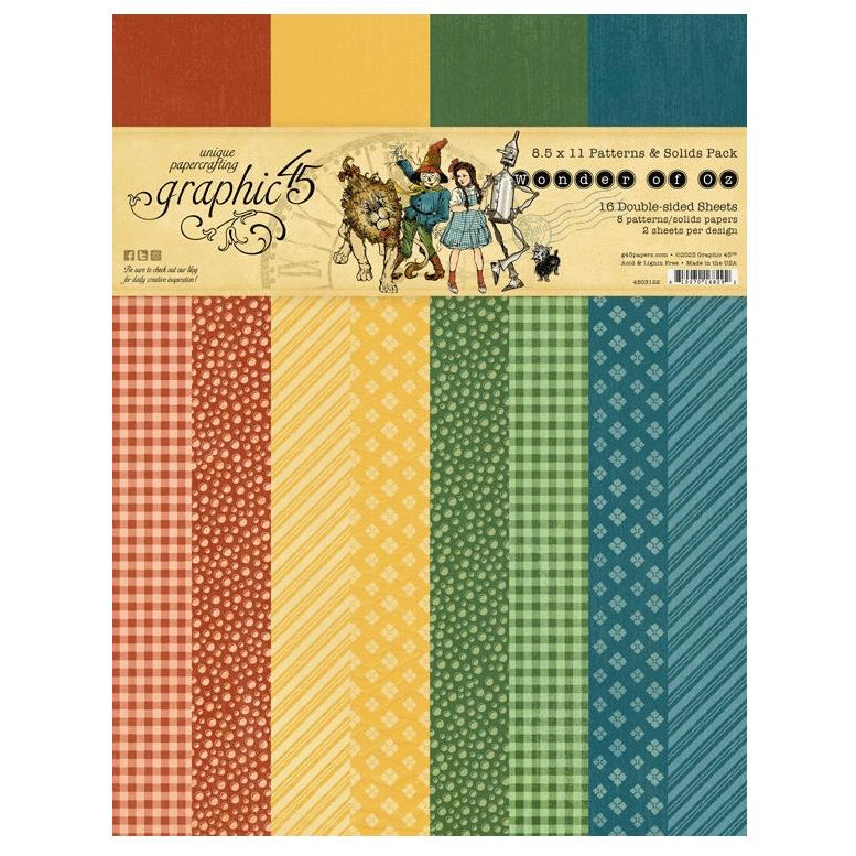 Graphic 45 Wonder Of Oz - 8.5" x 11" Patterns & Solids Collection Pack