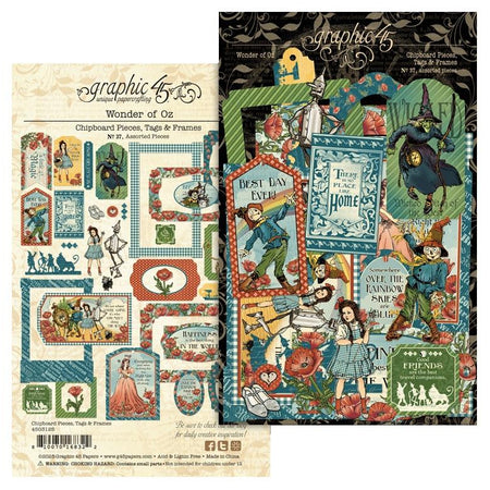 Graphic 45 Wonder Of Oz - Die Cut Tags & Frames