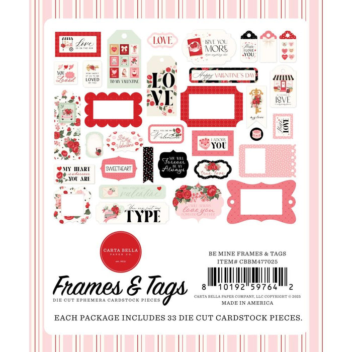 Carta Bella Be Mine - Ephemera Frames & Tags