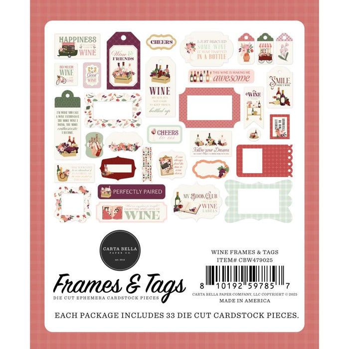 Carta Bella Wine - Ephemera Frames & Tags