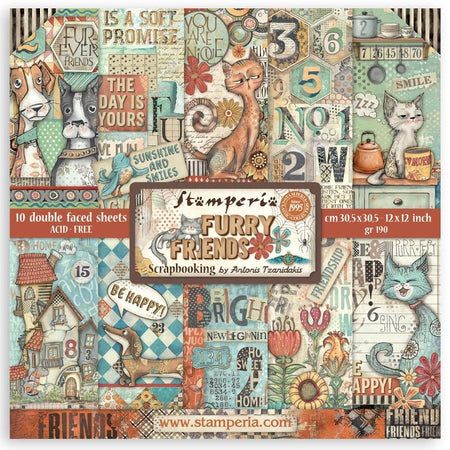 Stamperia Furry Friends - 12x12 Paper Pack