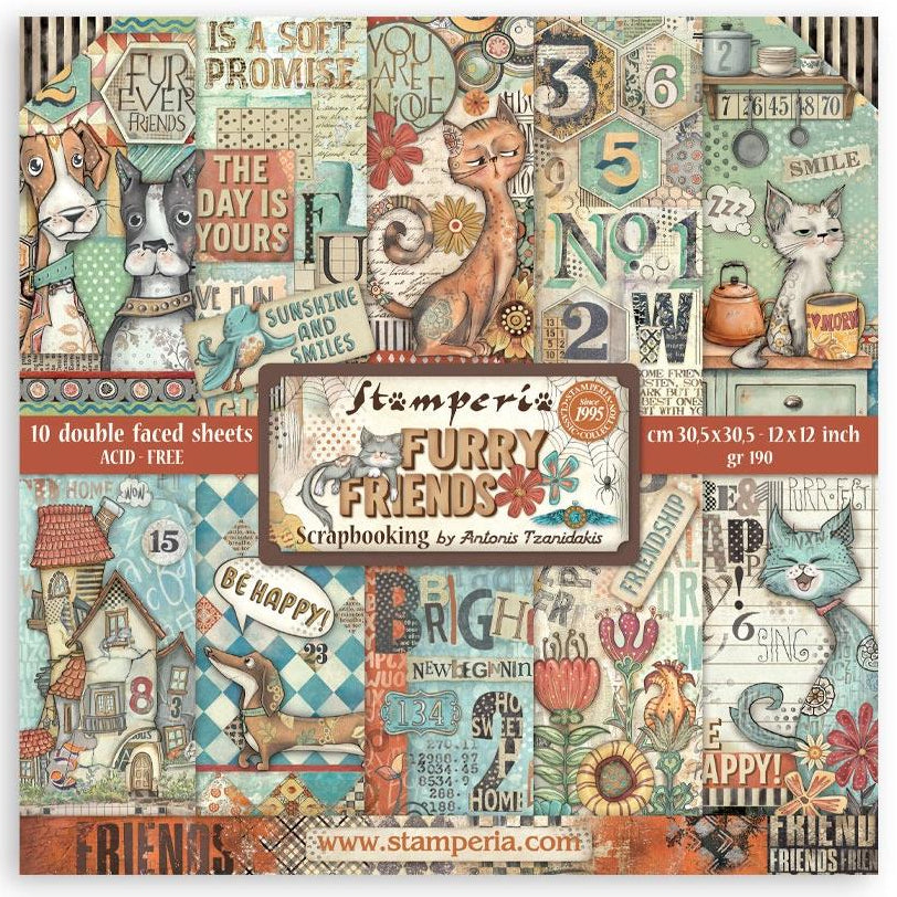 Stamperia Furry Friends - 12x12 Paper Pack