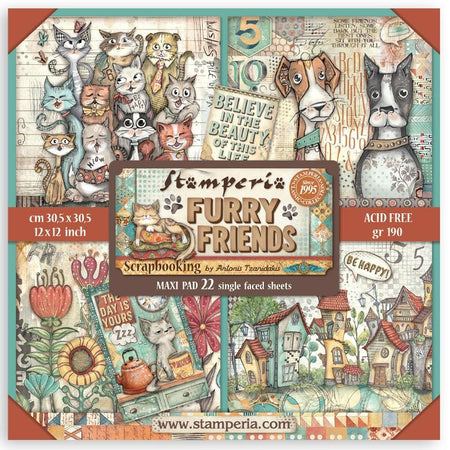 Stamperia Furry Friends - 12x12 Maxi Paper Pack