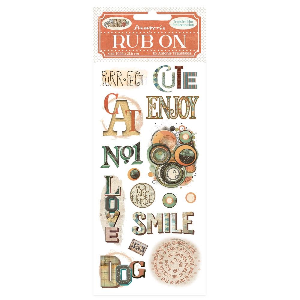 Stamperia Furry Friends - Writings Rub-Ons