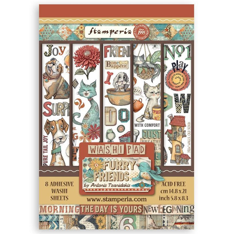 Stamperia Furry Friends - A5 Washi Pad