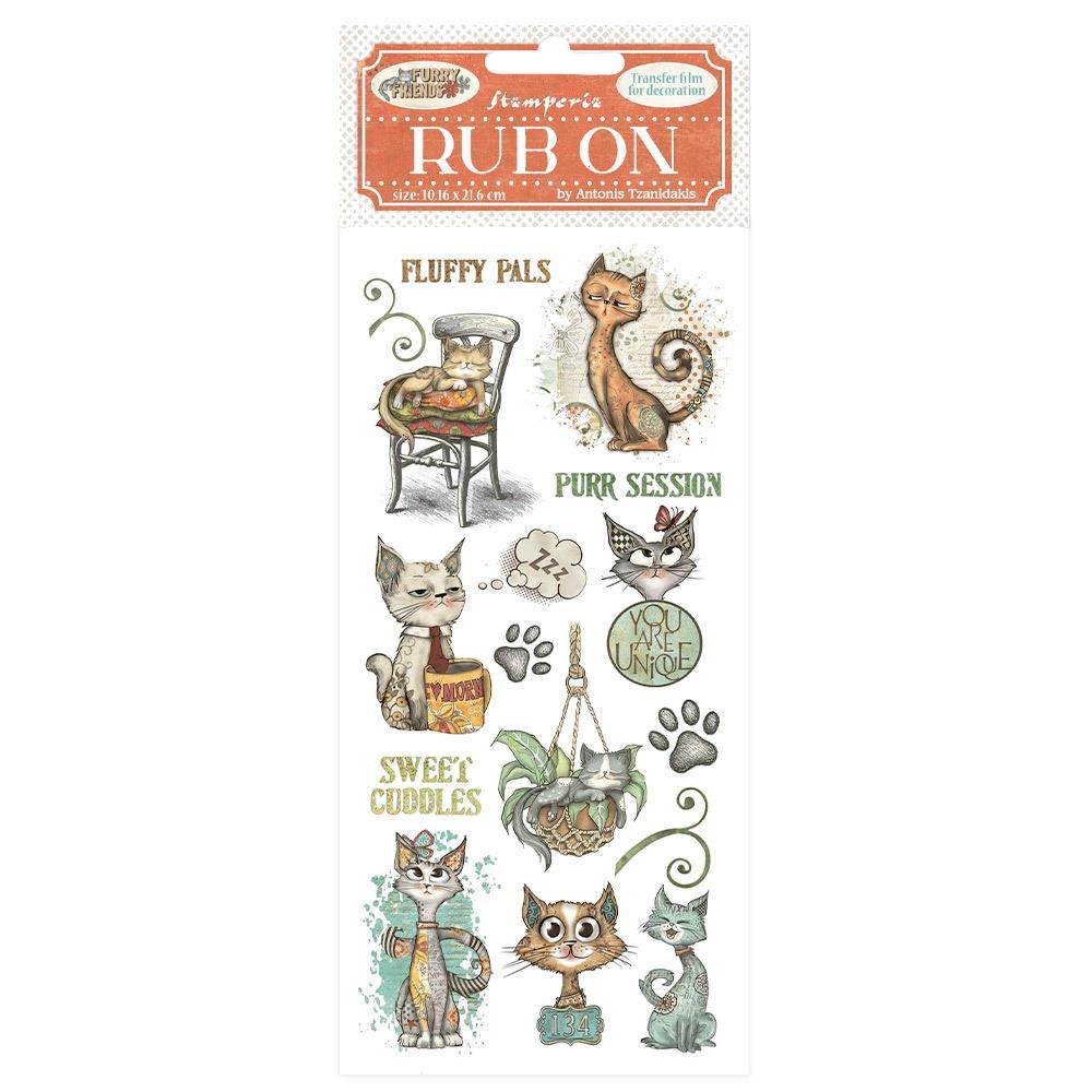 Stamperia Furry Friends - Cat Rub-Ons
