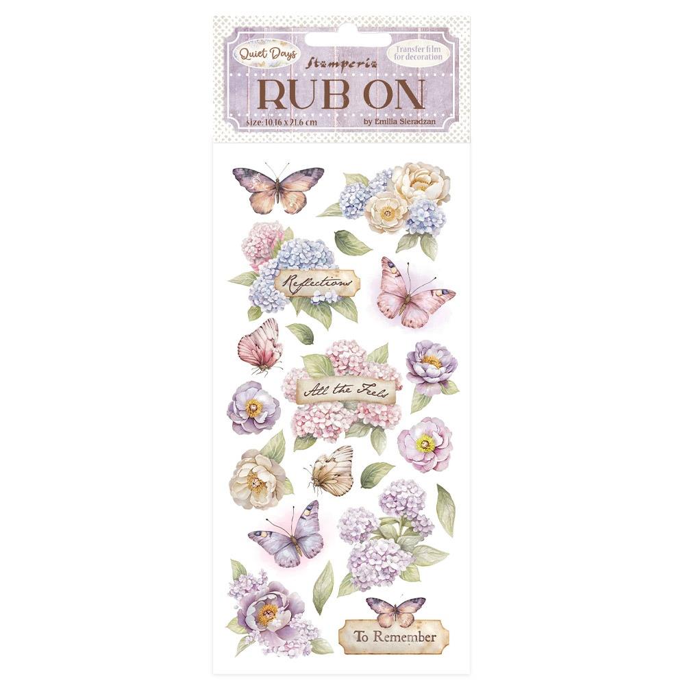 Stamperia Quiet Days - Hydrangea & Butterfly Rub-Ons