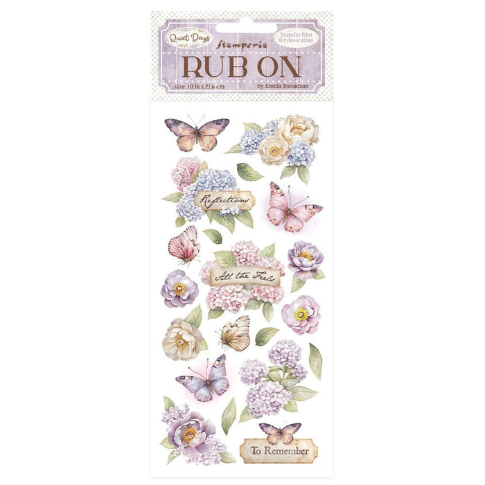 Stamperia Quiet Days - Hydrangea & Butterfly Rub-Ons