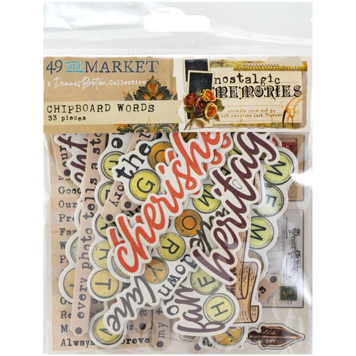 49 & Market Nostalgic Memories - Chipboard Words