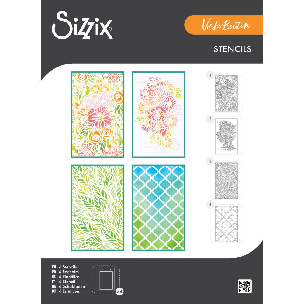 Sizzix Layered Stencils by Vicki Boutin - Buildables Botanicals #1