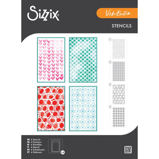 Sizzix Layered Stencils by Vicki Boutin - Buildables Backgrounds #1