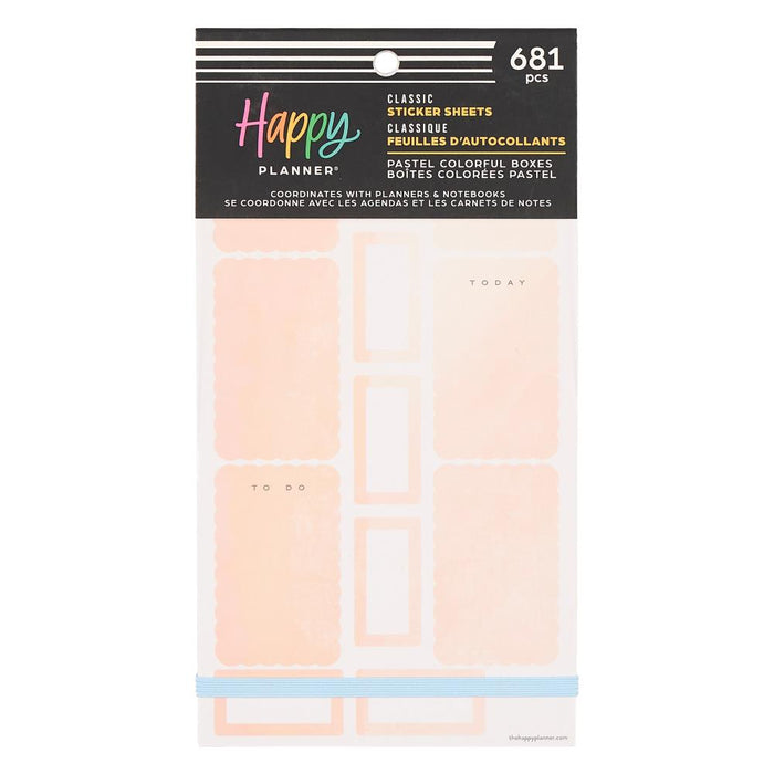 Me & My Big Ideas Happy Planner - Pastel Colorful Boxes Classic Sticker Value Pack