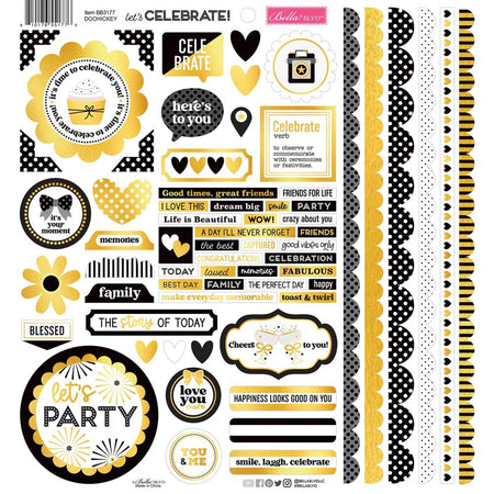Bella Blvd Let's Celebrate! - Doohickey Cardstock Stickers