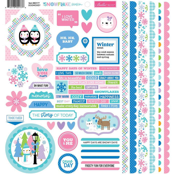 Bella Blvd Snowflake Season - Doohickey Cardstock Stickers