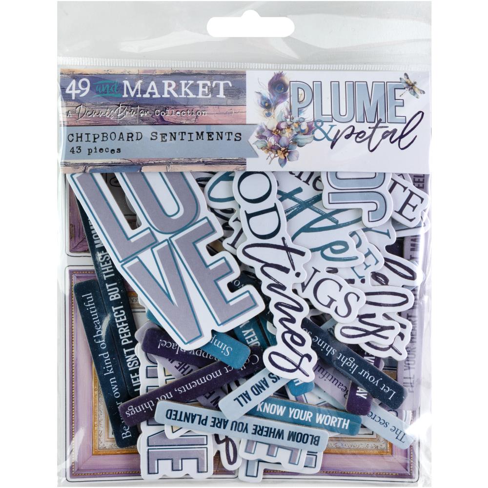 49 & Market Plume & Petal - Chipboard Sentiments