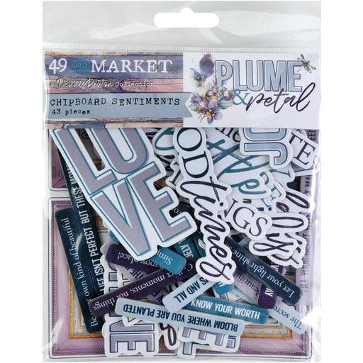 49 & Market Plume & Petal - Chipboard Sentiments