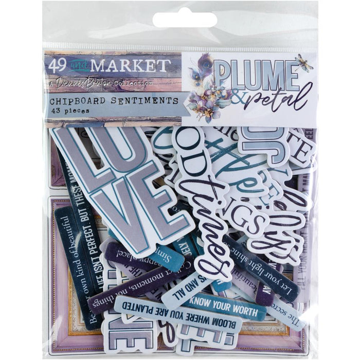 49 & Market Plume & Petal - Chipboard Sentiments