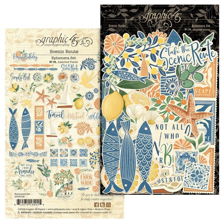 Graphic 45 Scenic Route - Ephemera Set