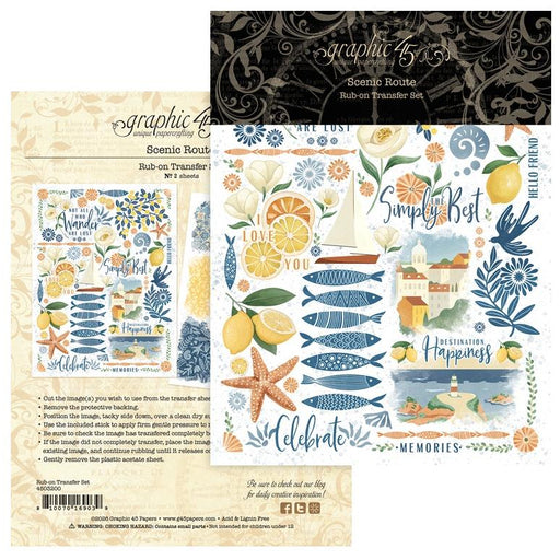 Graphic 45 Scenic Route - Rub-On Transfers