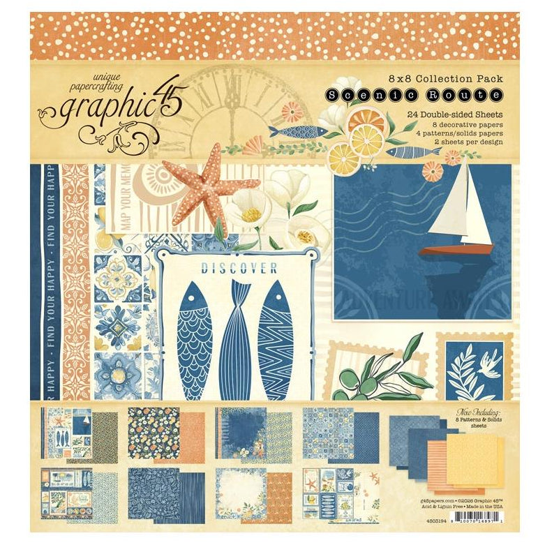 Graphic 45 Scenic Route - 8x8 Collection Pack