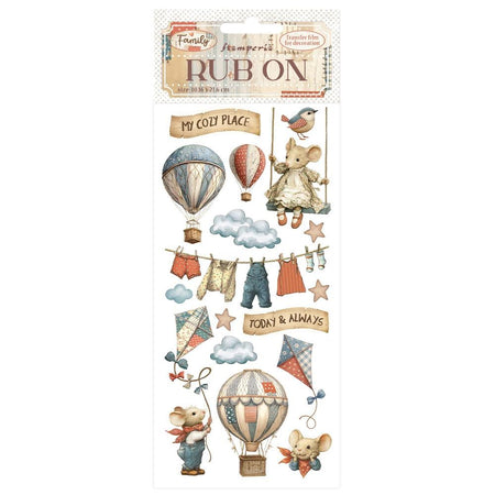 Stamperia Family - Air Balloons Rub-Ons