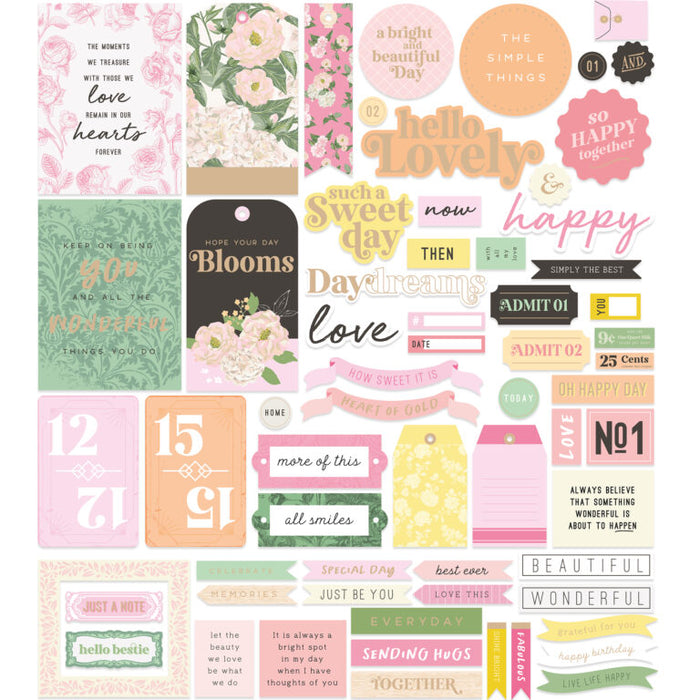 Rosie's Studio Primavera - Cardstock Diecut Sentiments Ephemera
