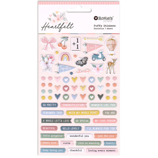 Rosie's Studio Heartfelt - Puffy Motif Stickers
