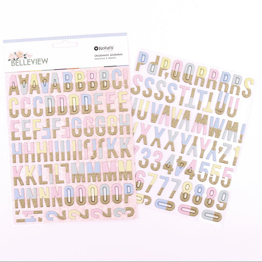 Rosie's Studio Belleview - Chipboard Alphabet Sticker
