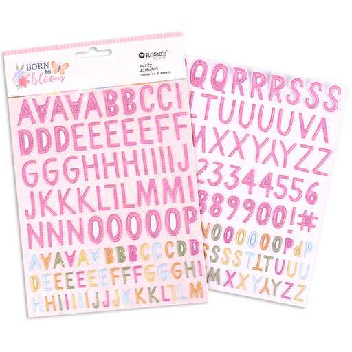Rosie's Studio Born To Bloom - Puffy Alphabet Stickers