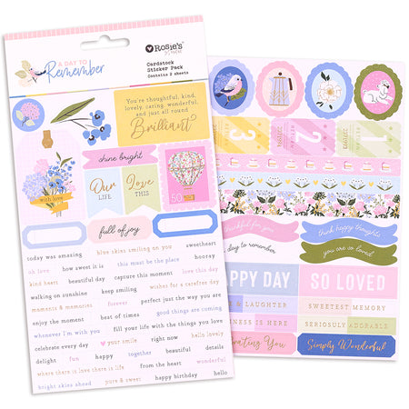 Rosie's Studio A Day To Remember - Cardstock Sticker Sheets