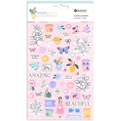 Sunshine Sticker Studio Rosie's Studio Pocket Full Of Sunshine - Puffy Stickers Sentiments ...