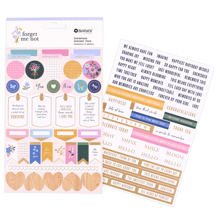 Rosie's Studio Forget Me Not - Cardstock Sticker Pack