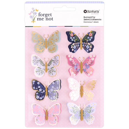 Rosie's Studio Forget Me Not - Butterfly Embellishments