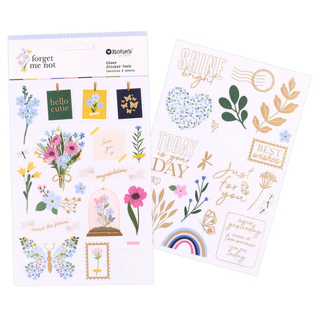Rosie's Studio Forget Me Not - Clear Sticker Pack