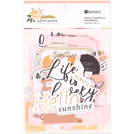 Rosie's Studio Golden Afternoon - Die Cut Ephemera Sentiments