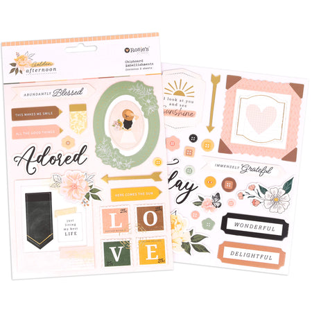 Rosie's Studio Golden Afternoon - Chipboard Sticker Sheets