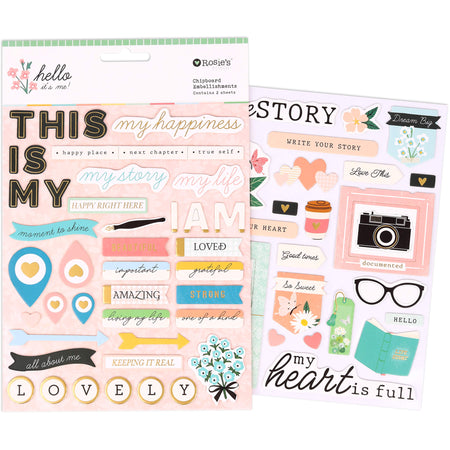 Rosie's Studio Hello It's Me - Chipboard Stickers