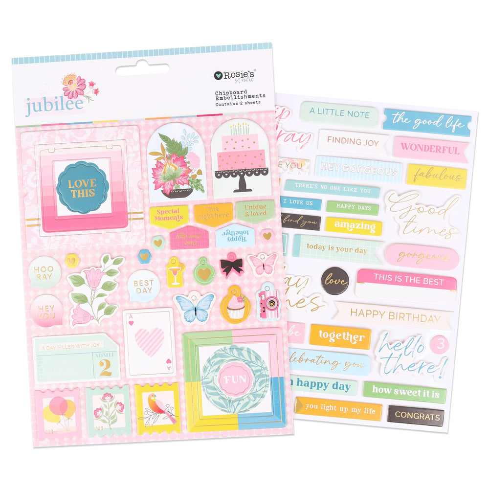 Rosie's Studio Jubilee - Chipboard Sticker Sheets