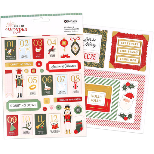 Rosie's Studio Full Of Wonder - Chipboard Sticker Sheets