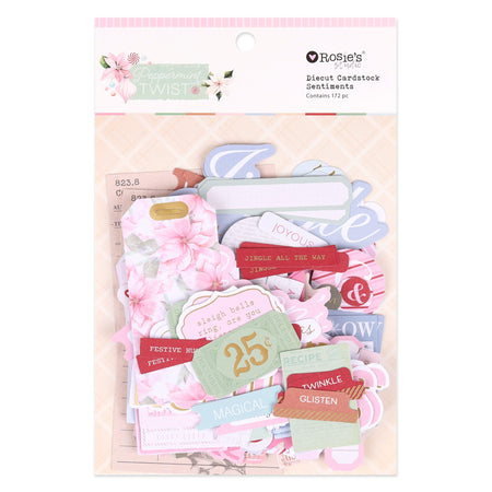 Rosie's Studio Peppermint Twist - Die Cut Ephemera Sentiments