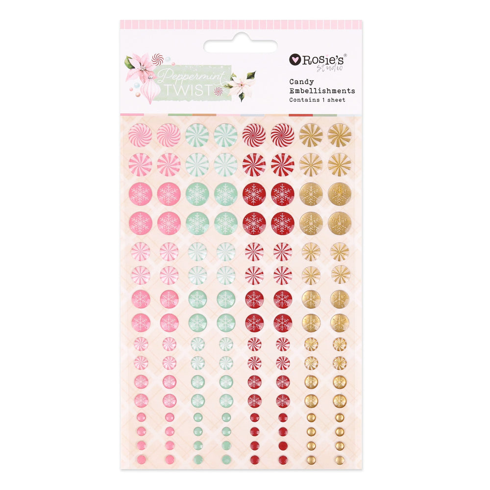 Rosie's Studio Peppermint Twist - Epoxy Candy Embellishments