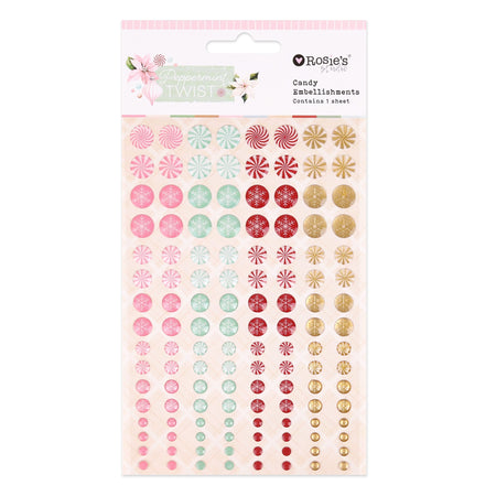 Rosie's Studio Peppermint Twist - Epoxy Candy Embellishments