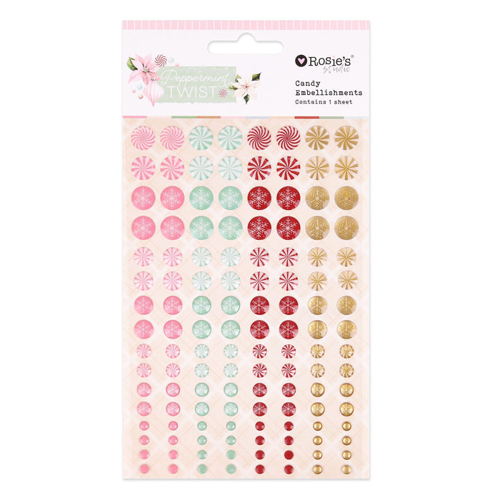 Rosie's Studio Peppermint Twist - Epoxy Candy Embellishments