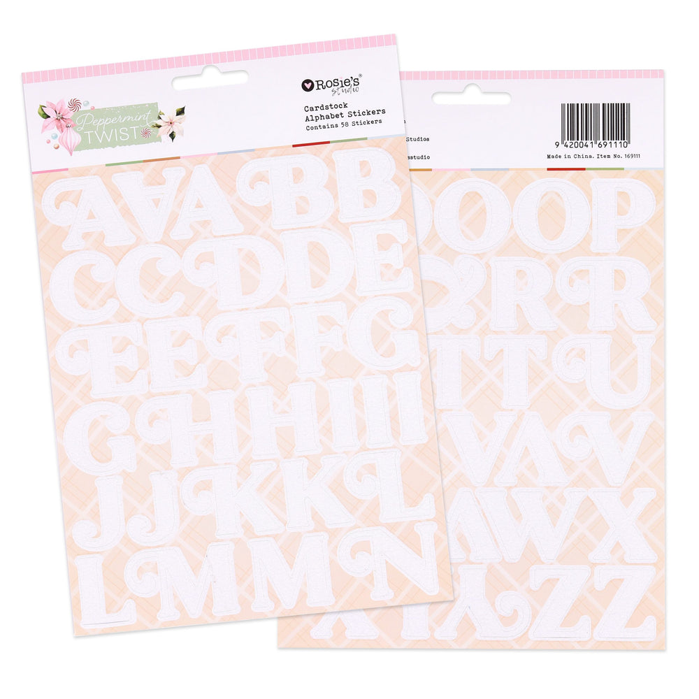 Rosie's Studio Peppermint Twist - Glitter Alphabet Stickers