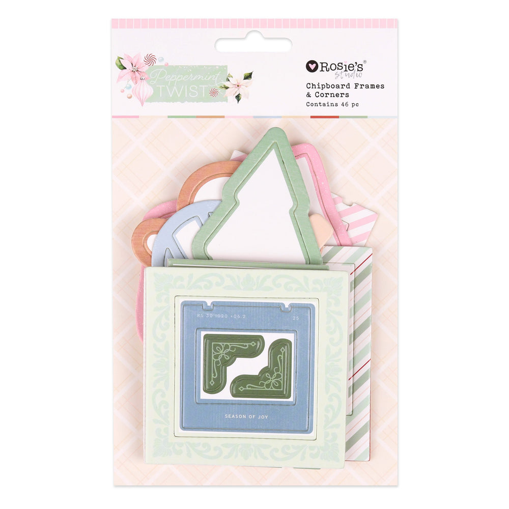 Rosie's Studio Peppermint Twist - Chipboard Frames & Corners