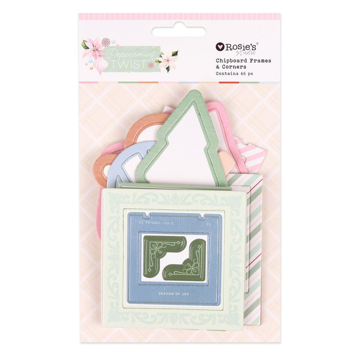 Rosie's Studio Peppermint Twist - Chipboard Frames & Corners
